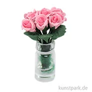 Artikelbild des Artikels “Miniatur Rosenstrauß in Vase, Hellrosa, 3,5 x 3 cm “