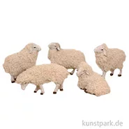 Artikelbild des Artikels “Miniatur Schafe für 9 cm Krippenfiguren, 5,5 cm, 5 Stück “