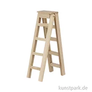 Artikelbild des Artikels “Miniatur Stehleiter mit 4 Stufen, Naturholz, 3 x 1 x 10 cm “