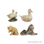 Artikelbild des Artikels “Miniatur Tiere - Gänse, Katze, Hund, 3,3 cm, 4er Set “