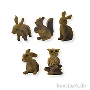 Artikelbild des Artikels “Miniatur Waldtiere - Eichhörnchen, Hasen, Eule, 2,2 cm, 5er Set “