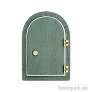 Artikelbild des Artikels “Miniatur Wichteltür, Holz, Grün, Rund, 6 x 8,5 x 0,5 cm “