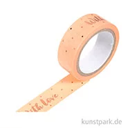 Artikelbild des Artikels “Motiv-Klebeband Washi-Tape Hotfoil Rosegold With Love, 15 mm, 5 m Rolle “