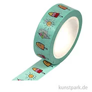 Artikelbild des Artikels “Motiv-Klebeband Washi-Tape - Sunny Icecream, 15 mm, 10 m Rolle “