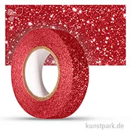 Artikelbild des Artikels “Motiv-Klebeband Washitape - Glitter - 15 mm - 5 m Rolle Einzelfarbe | Klassikrot“