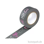 Artikelbild des Artikels “Motiv-Klebeband Washitape - Grau-Pink-Silber, 15 mm, 10 m Rolle “