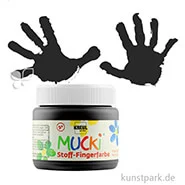 Artikelbild des Artikels “MUCKI Fingerfarbe Textil - pastose Farbe für Stoffe, 150 ml Einzelfarbe | Schwarz“