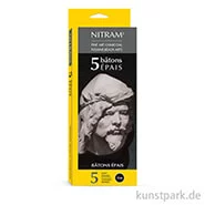 Artikelbild des Artikels “Nitram PETITS Holzkohlestift soft round, 5 Stück Epais - 12 mm“
