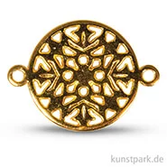 Artikelbild des Artikels “Metall-Zierelement mit Ösen - Ornament Rund, 15 mm, 1 Stück Gold“