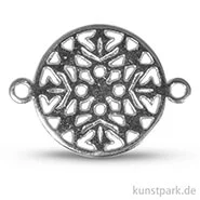 Artikelbild des Artikels “Metall-Zierelement mit Ösen - Ornament Rund, 15 mm, 1 Stück Silber“