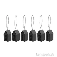 Artikelbild des Artikels “Papphäuser zum Aufhängen, Schwarz, 9 x 4,5 x 4,5 cm, 6 Stück “