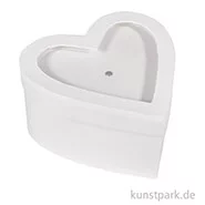 Artikelbild des Artikels “Pappmache Herz mit Schütteldeckel, Weiß, Größe 13x13x7 cm “