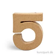 Artikelbild des Artikels “Pappmaché-Zahlen - handgearbeitet, Höhe 10 cm, Dicke 2 cm Einzeln | 5“