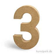 Artikelbild des Artikels “Pappmaché-Zahlen - handgearbeitet, Höhe 20,5 cm, Dicke 2,5 cm Einzeln | 3“