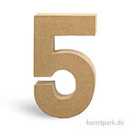 Artikelbild des Artikels “Pappmaché-Zahlen - handgearbeitet, Höhe 20,5 cm, Dicke 2,5 cm Einzeln | 5“