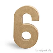 Artikelbild des Artikels “Pappmaché-Zahlen - handgearbeitet, Höhe 20,5 cm, Dicke 2,5 cm Einzeln | 6“