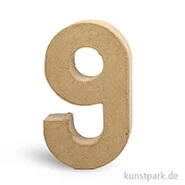 Artikelbild des Artikels “Pappmaché-Zahlen - handgearbeitet, Höhe 20,5 cm, Dicke 2,5 cm Einzeln | 9“