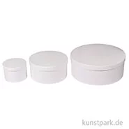Artikelbild des Artikels “Pappmache Boxen Set Rund, Weiß, 3 Größen sortiert “
