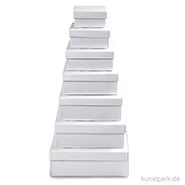 Artikelbild des Artikels “Pappschachtel-Set - Quadratisch, weißer Karton, handgearbeitet, 7 Stück “