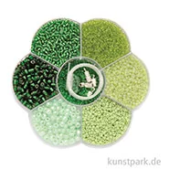 Artikelbild des Artikels “Perlen Mix - Schmuckperlen mit Nylonfaden + Verschlüssen, Grün “