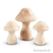 Artikelbild des Artikels “Pilze aus Holz, 4,5 - 6,5 cm, 3 Stück sortiert “