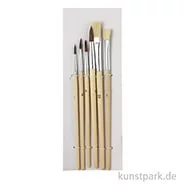 Artikelbild des Artikels “Pinselset - Basic mit 4 Aquarell-2 Borstenpinsel, Stiele Naturholz “