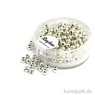 Artikelbild des Artikels “Plastik Rundperlen - Silber Rund | 4 mm - 150 Stück“