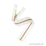 Artikelbild des Artikels “Reißverschluss, Metall, Gold, Offwhite, 5 mm, 30 cm “