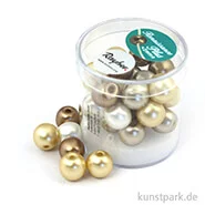 Artikelbild des Artikels “Renaissance Glaswachsperlen MIX - 10 mm - 32 Stück Dose | Weiß-Beige“