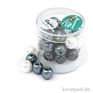 Artikelbild des Artikels “Renaissance Glaswachsperlen MIX - 10 mm - 32 Stück Dose | Weiß-Grau“