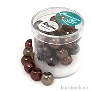 Artikelbild des Artikels “Renaissance Glaswachsperlen MIX halbtransparent - 10 mm - 32 Stück Dose | Braun“