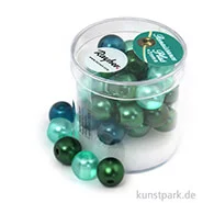 Artikelbild des Artikels “Renaissance Glaswachsperlen MIX halbtransparent - 10 mm - 32 Stück Dose | Grün“