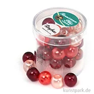 Artikelbild des Artikels “Renaissance Glaswachsperlen MIX halbtransparent - 10 mm - 32 Stück Dose | Rot“