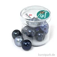 Artikelbild des Artikels “Renaissance Glaswachsperlen MIX halbtransparent - 14 mm - 12 Stück Dose | Blau“