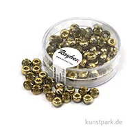 Artikelbild des Artikels “Rocailles Metallic mit Großloch - 5,5 mm - 80 Stück Gold“