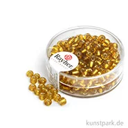 Artikelbild des Artikels “Rocailles mit Silbereinzug - 4 mm - 17 g Dose | Gold“
