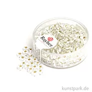 Artikelbild des Artikels “Rocailles mit Silbereinzug - 4 mm - 17 g Dose | Silber“