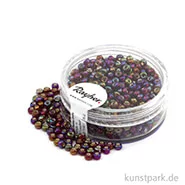 Artikelbild des Artikels “Rocailles mit Silbereinzug & Rainbow - 2,6 mm - 17 g Dose | Pompadur-Rot“