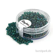 Artikelbild des Artikels “Rocailles mit Silbereinzug & Rainbow - 2,6 mm - 17 g Dose | Smaragd“