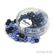 Artikelbild des Artikels “Rocailles-MIX mit Großloch - 5,5 mm - 80 Stück Dose | Blau-Töne“