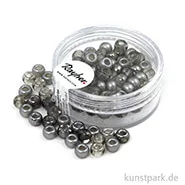 Artikelbild des Artikels “Rocailles-MIX mit Großloch - 5,5 mm - 80 Stück Dose | Grau-Töne“