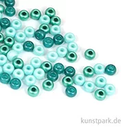 Artikelbild des Artikels “Rocailles-Mix mit Großloch - Mint-Töne, 5,5 mm, 80 Stück “
