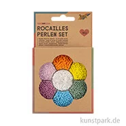Artikelbild des Artikels “Rocailles Perlen Set - Bunt, 90g Perlen mit Nylonfäden + Zubehör “