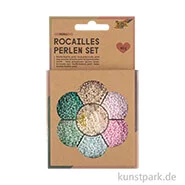Artikelbild des Artikels “Rocailles Perlen Set - Pastell, 90g Perlen mit Nylonfäden + Zubehör “