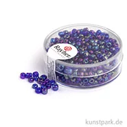 Artikelbild des Artikels “Rocailles transparent gelüstert - 2,6 mm - 17 g Dose | Dunkelblau“