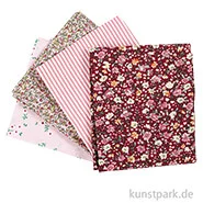 Artikelbild des Artikels “Rosa Patchwork-Stoff im Set, Größe 45x55 cm, 4 Stück “