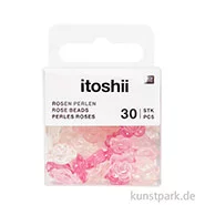 Artikelbild des Artikels “Rosen Perlen, Irisierend Pink Transparent, 12 x 7 mm, 30 Stück “