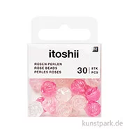 Artikelbild des Artikels “Rosen Perlen Rund, Irisierend Pink Transparent, 9 x 8 mm, 30 Stück “