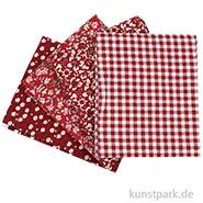 Artikelbild des Artikels “Roter Patchwork-Stoff im Set, Größe 45x55 cm, 4 Stück “