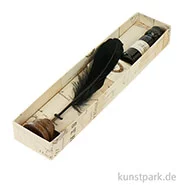 Artikelbild des Artikels “Rubinato Kalligrafie-Set mit schwarzem Federkiel, 3 teilig in Geschenkbox “
